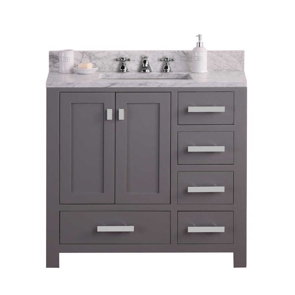 36 Inch Wide Cashmere Grey Single Sink Bathroom Vanity From The Madison Collection