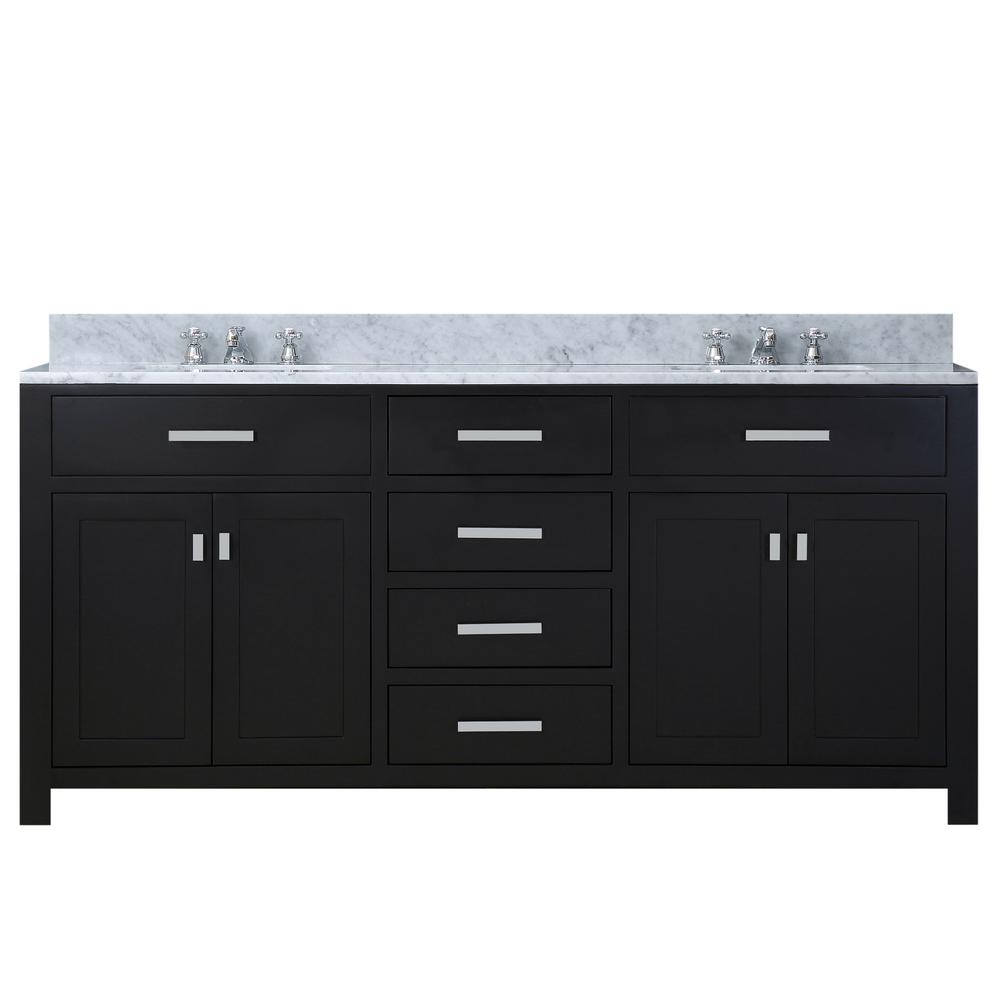 60 Inch Espresso Double Sink Bathroom Vanity From The Madison Collection