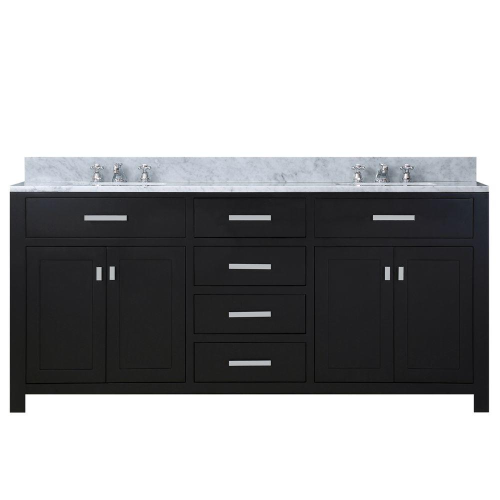 60 Inch Espresso Double Sink Bathroom Vanity With Faucet From The Madison Collection