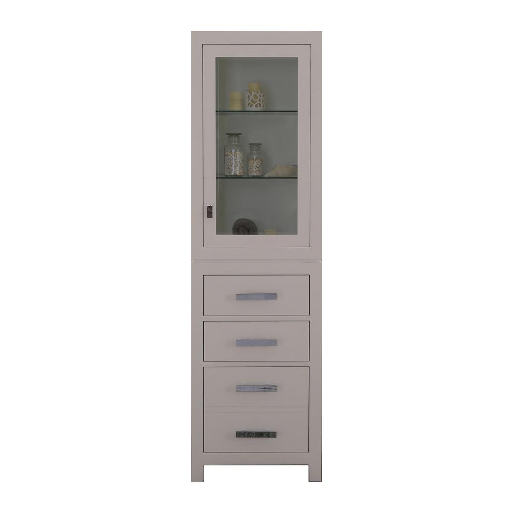 Madison Collection Linen Cabinet In White