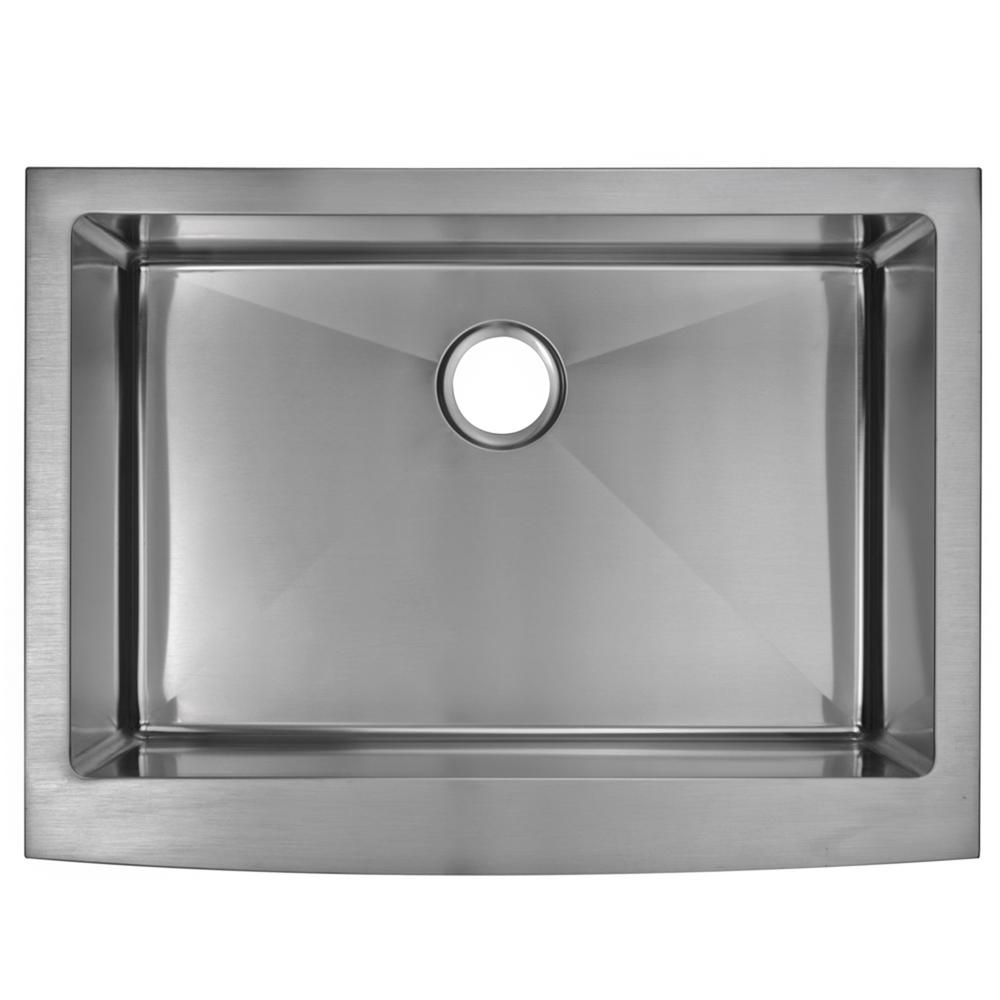 30 Inch X 22 Inch 15mm Corner Radius Single Bowl Stainless Steel Hand Made Apron Front Kitchen Sink
