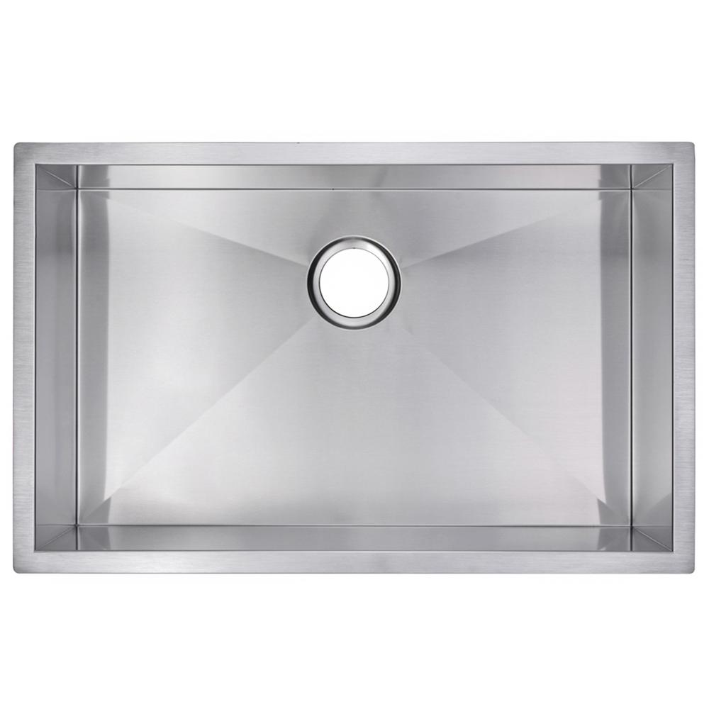 30 Inch X 19 Inch Zero Radius Single Bowl Stainless Steel Hand Made Undermount Kitchen Sink
