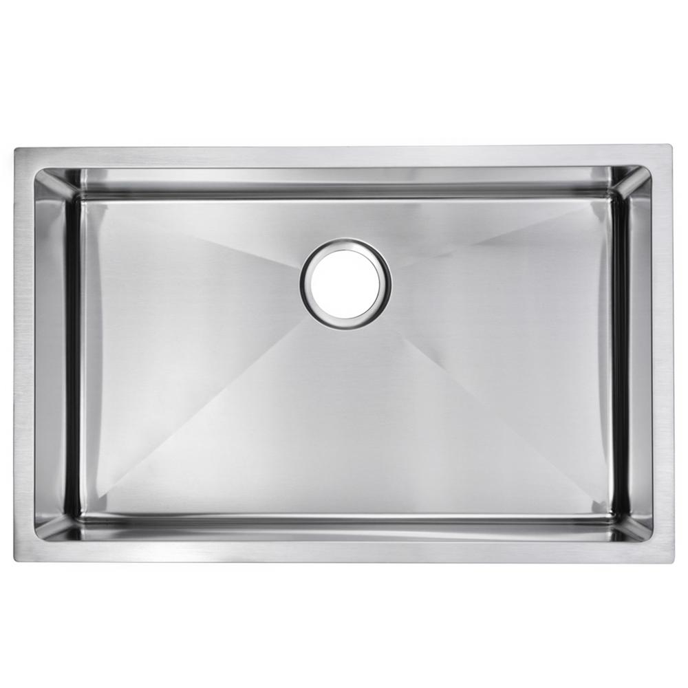 30 Inch X 19 Inch 15mm Corner Radius Single Bowl Stainless Steel Hand Made Undermount Kitchen Sink