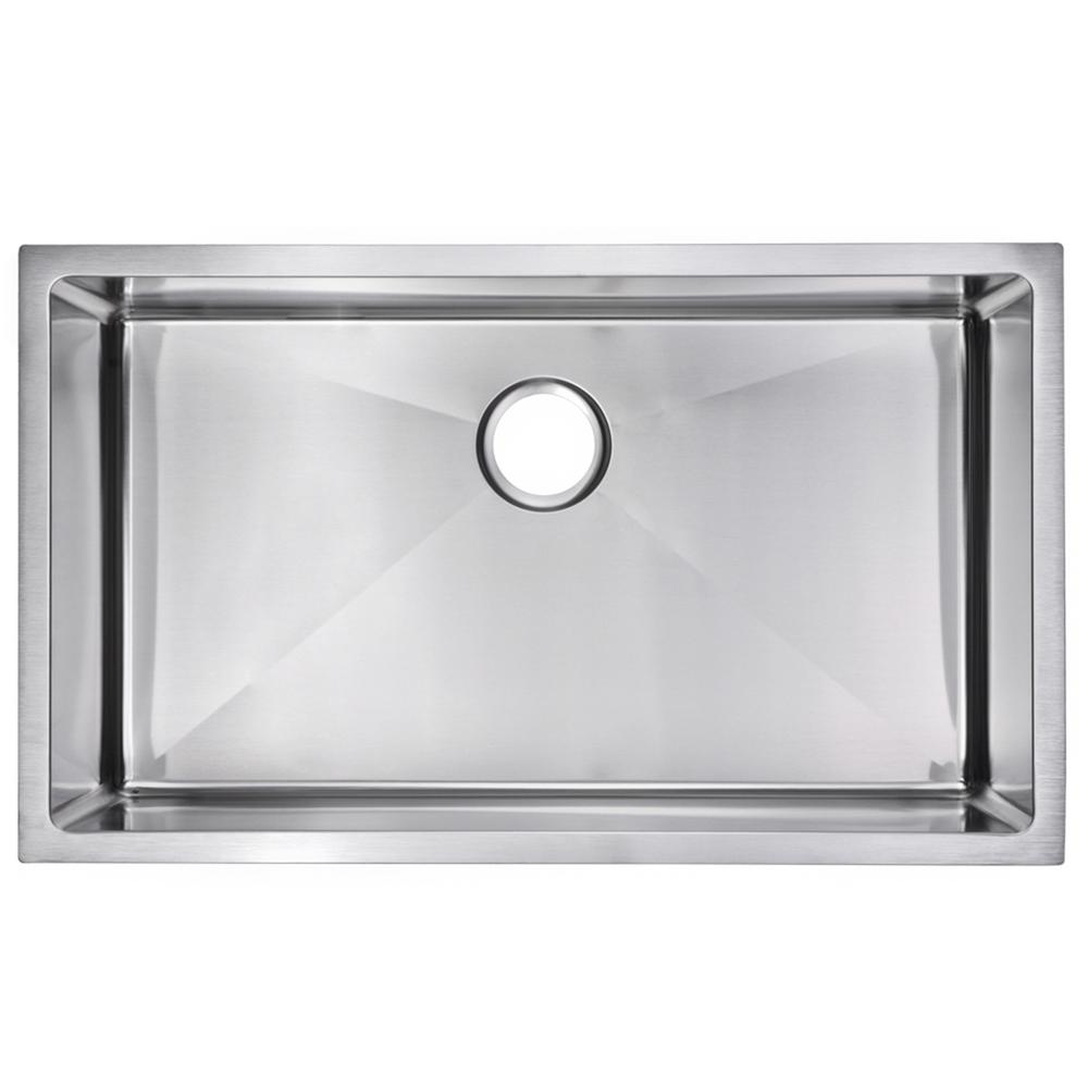 32 Inch X 19 Inch 15mm Corner Radius Single Bowl Stainless Steel Hand Made Undermount Kitchen Sink