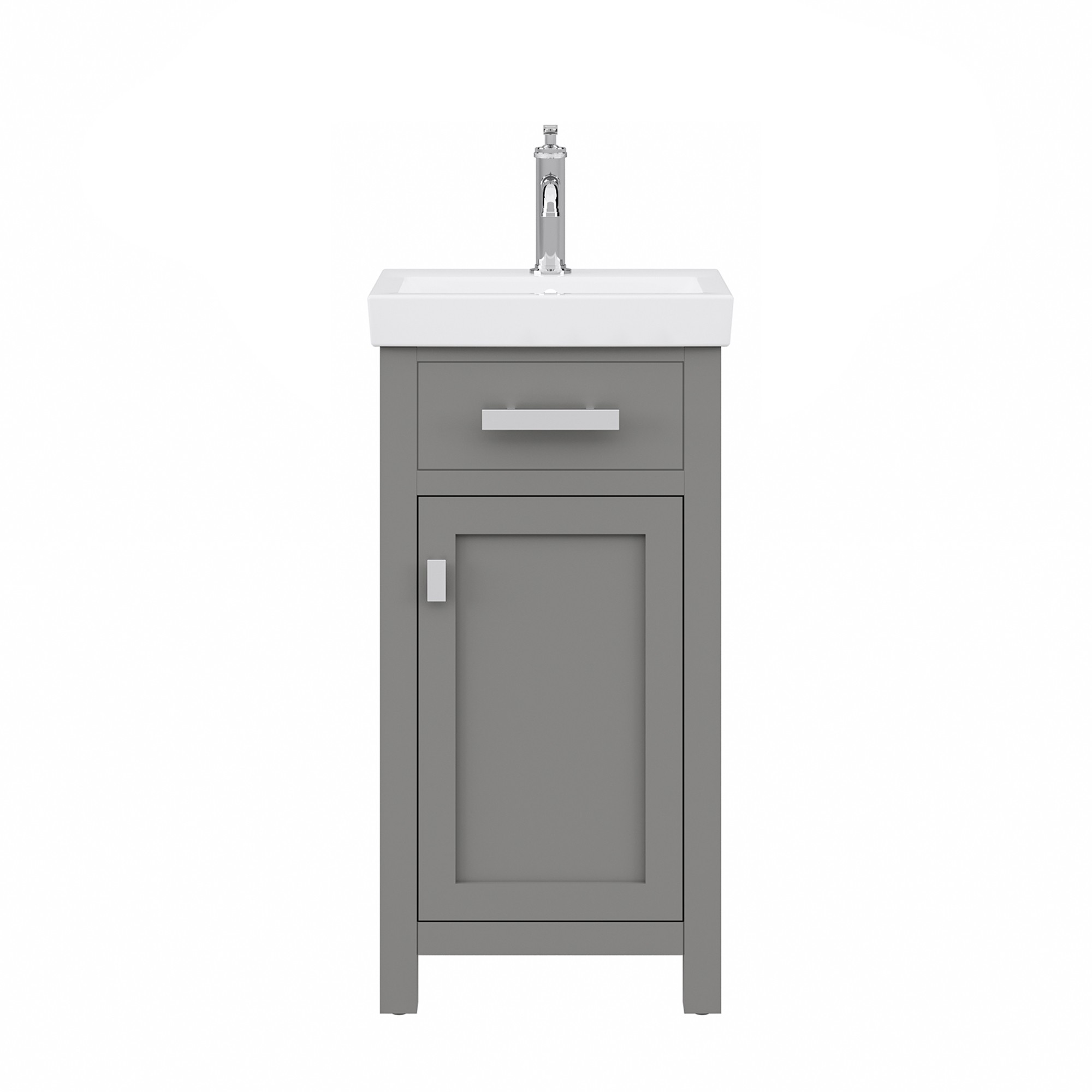 Mia 18 In. Integrated Ceramic Sink Top Vanity in Espresso with Modern Single Faucet
