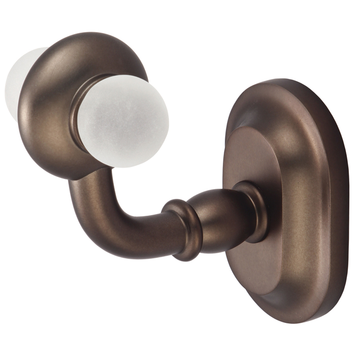 BA-0006 Elegant Matching Glass Series Robe Hook, Oil Rubbed Bronze Finish With Protective Coating