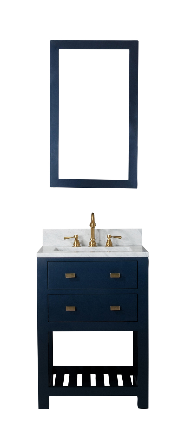 24 Inch Monarch Blue Single Sink Bathroom Vanity With Mirror From The Madalyn Collection