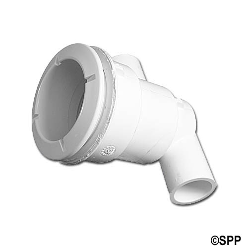 Body Assembly, Jet, Waterway Poly, Ell Body, 3/4"S Water x 1/2"S (1"Spg) Air, 2-5/8" Hole Size w/ Wall Fitting