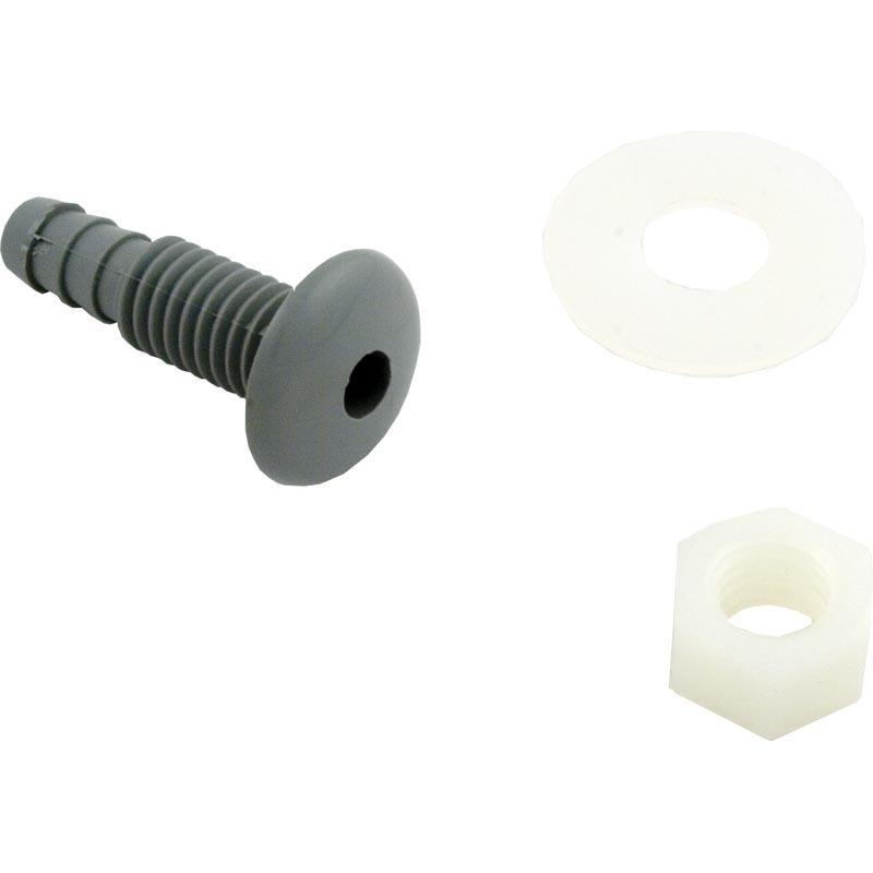 Air Injector, Waterway Button Style, 1/4" Barb, Gray