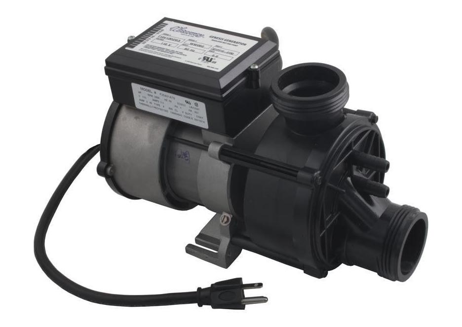 Bath Pump, Waterway Genesis, Front/Top, 5.5A, 115V, 1-1/2"MBT w/Air Switch & NEMA Plug