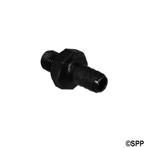 Fitting, PVC, Ribbed Barb Adapter, 3/8"RB x 1/4"NPSM