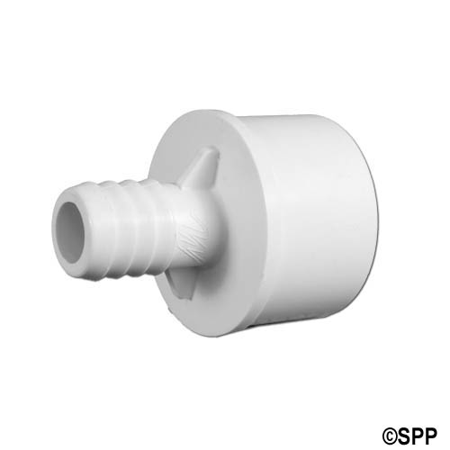 Fitting, PVC, Ribbed Barb Adapter, 3/4"RB x 1-1/2"Spg