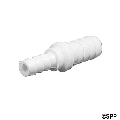 Fitting, PVC, Ribbed Barb Reducer Coupling, 3/4"RB, White