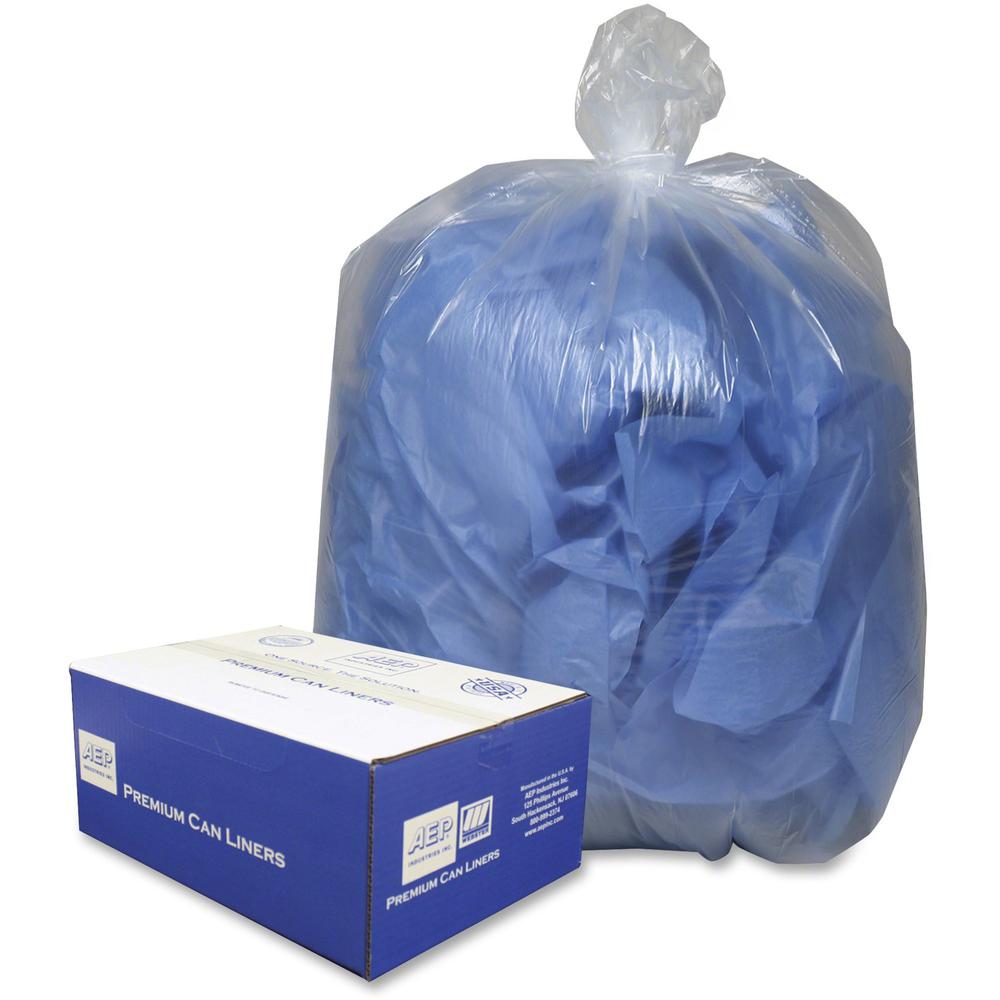 Webster Commercial Can Liners - 40" Width x 46" Length - 9 mil (229 Micron) Thickness - Clear - Plastic - 100/Carton - Can
