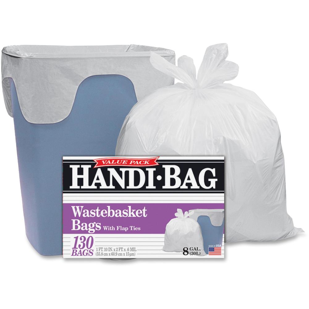 Webster Handi-Bag Wastebasket Bags - Small Size - 8 gal Capacity - 21.50" Width x 24" Length - 0.60 mil (15 Micron) Thickness - 