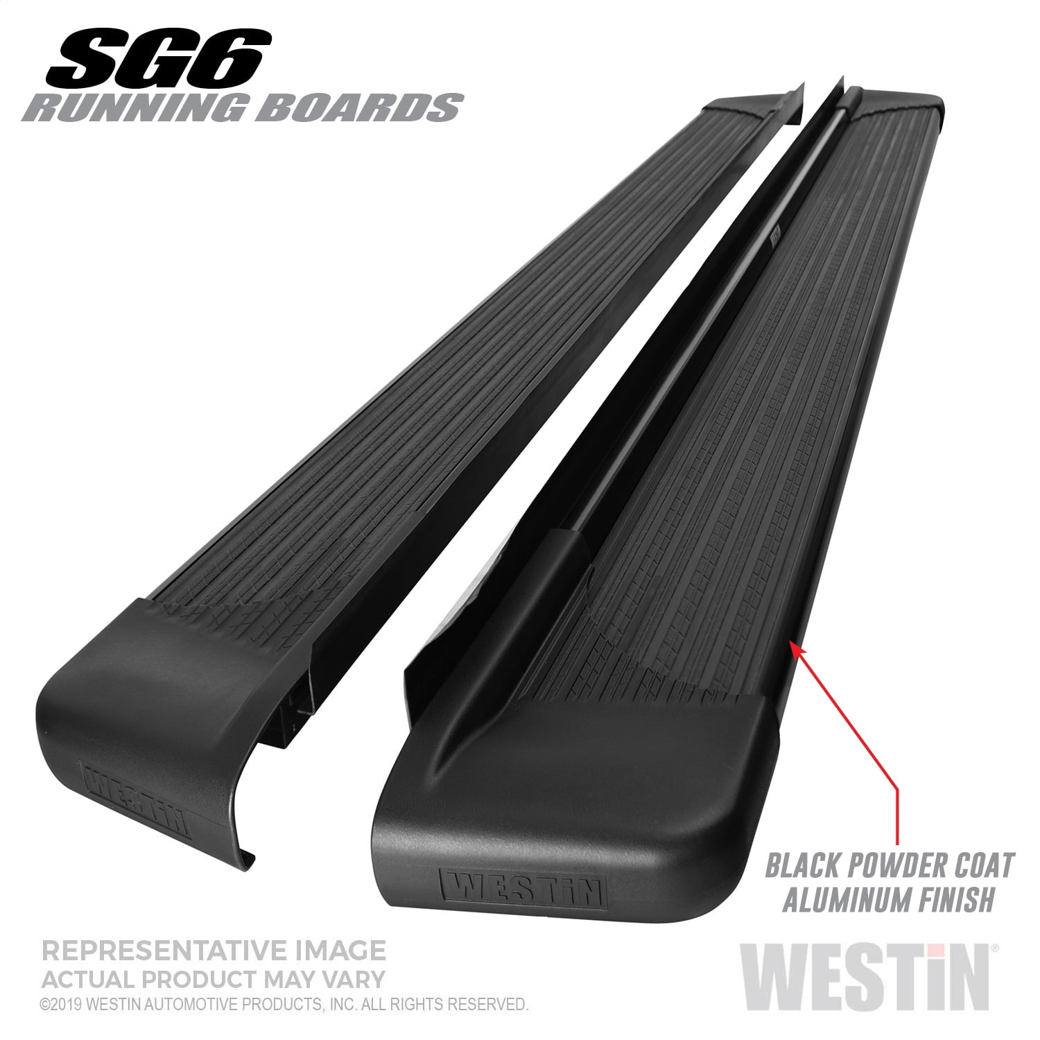 74.25 INCHES BLACK SG6 RUNNING BOARDS (BRKT SOLD SEP)