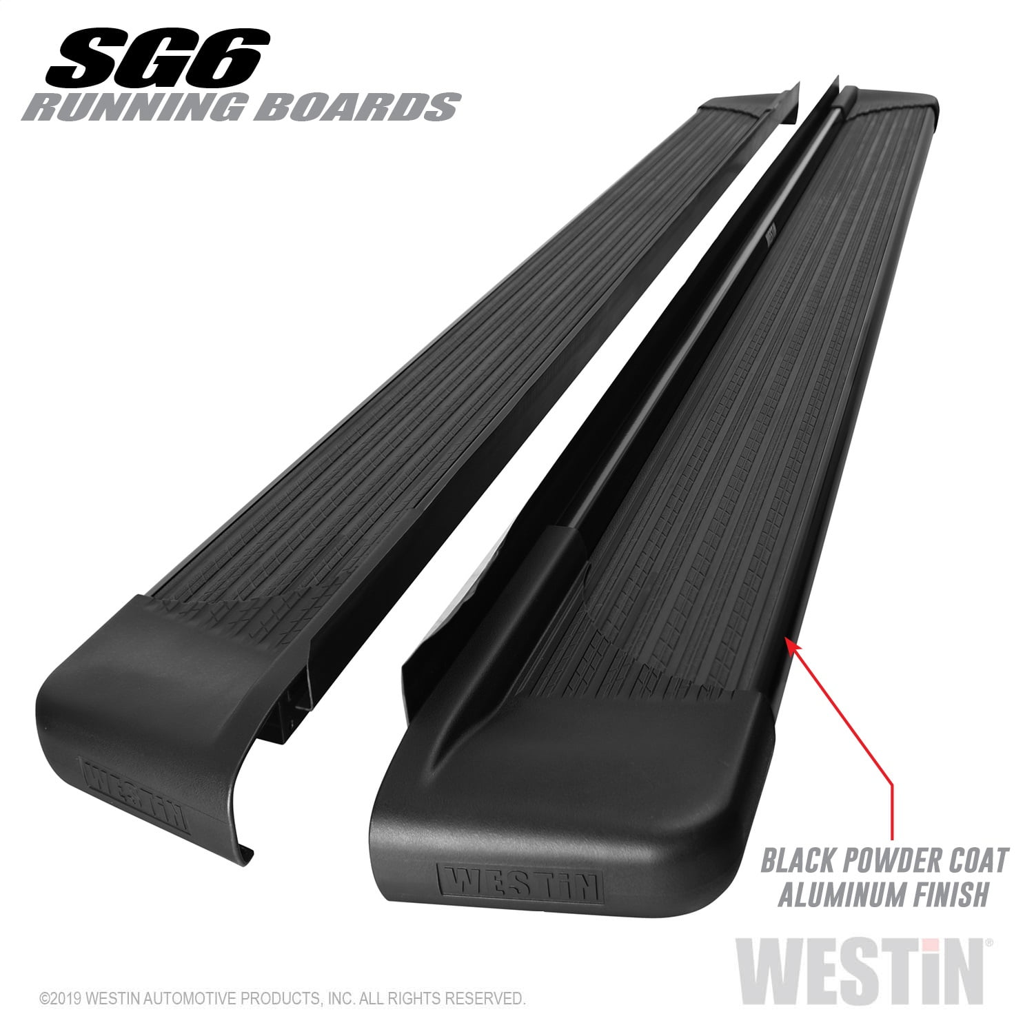 85.5 INCHES BLACK SG6 RUNNING BOARDS (BRKT SOLD SEP)