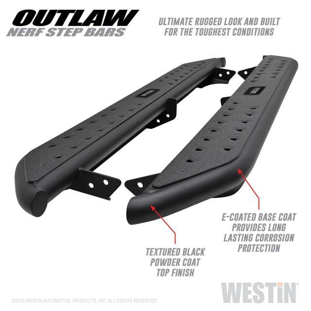05C TACOMA DOUBLE CAB TEXTURED BLACK OUTLAW NERF STEP BARS