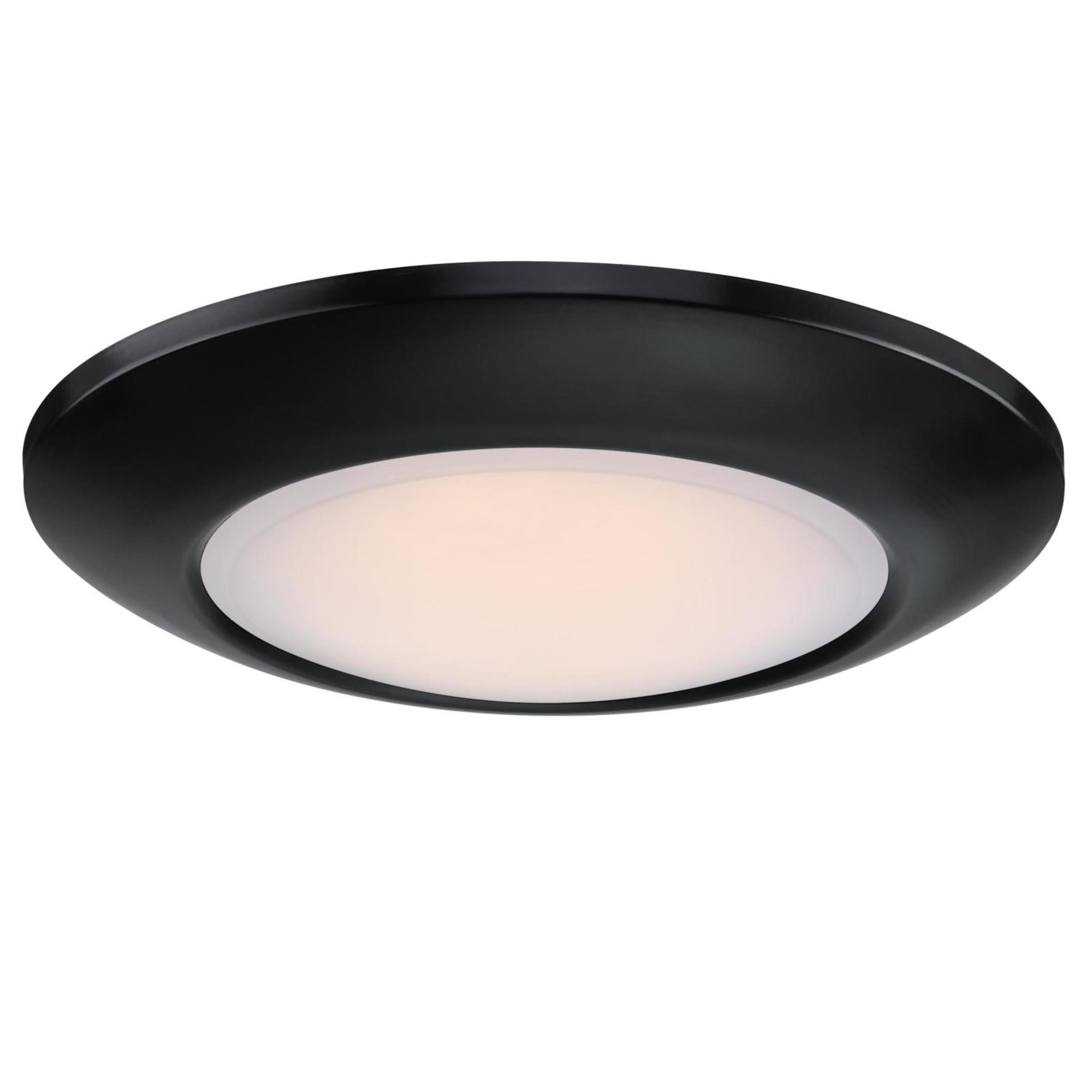 Westinghouse Lighting Makira 11-Inch 20-Watt Dimmable LED Flush Mount Ceiling Fixture with Color Temperature Selection, Black Fi