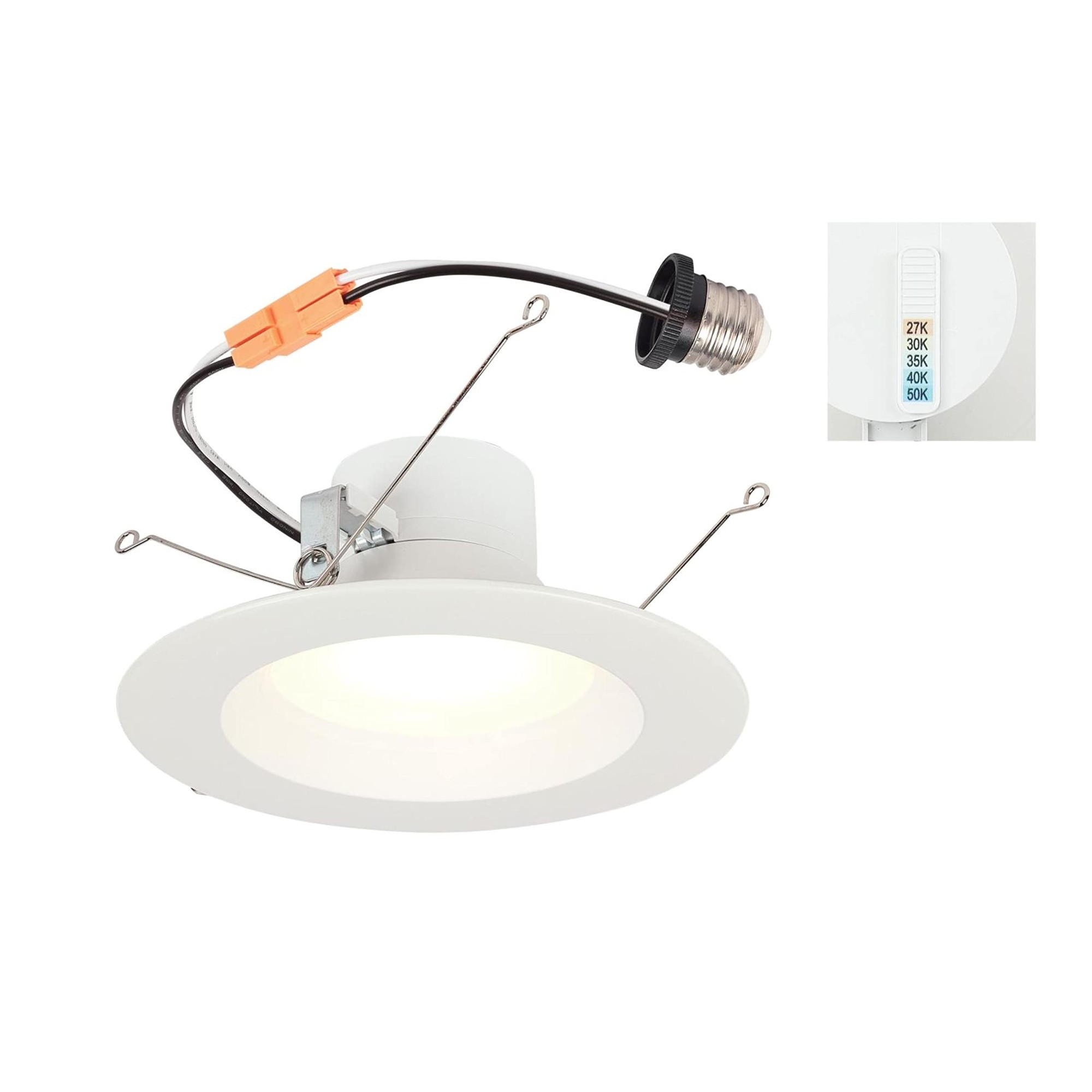 14W Recessed LED Downlight with Color Temperature Selection 5-6 in. Dimmable 2700K, 3000K, 3500K, 4000K, 5000K, 120 Volt, Box