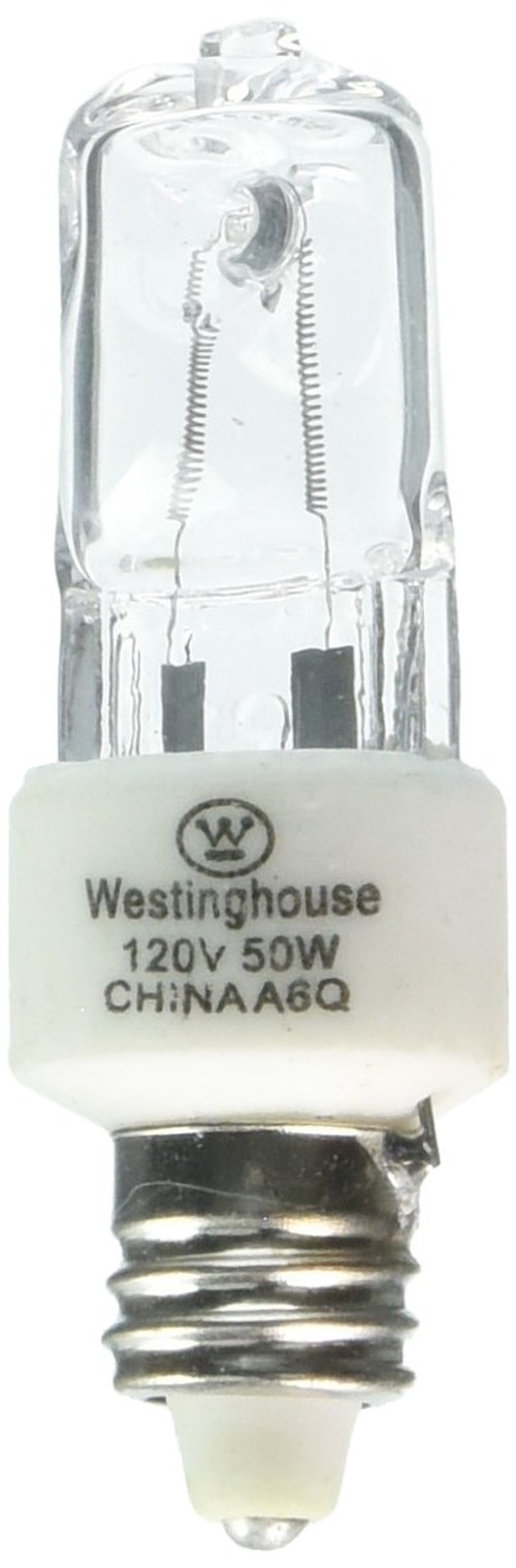 50W T4 Halogen Single-Ended Clear E11 (Mini-Can) Base, 120 Volt, Box