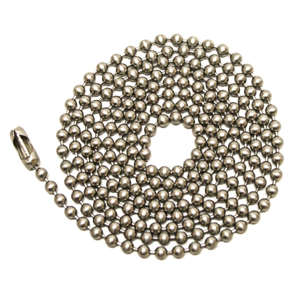 3 Ft. Beaded Chain with Connector Brushed Nickel Finish