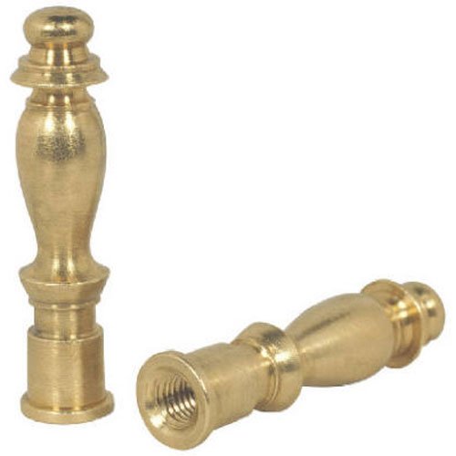 2 Lamp Finials Solid Brass