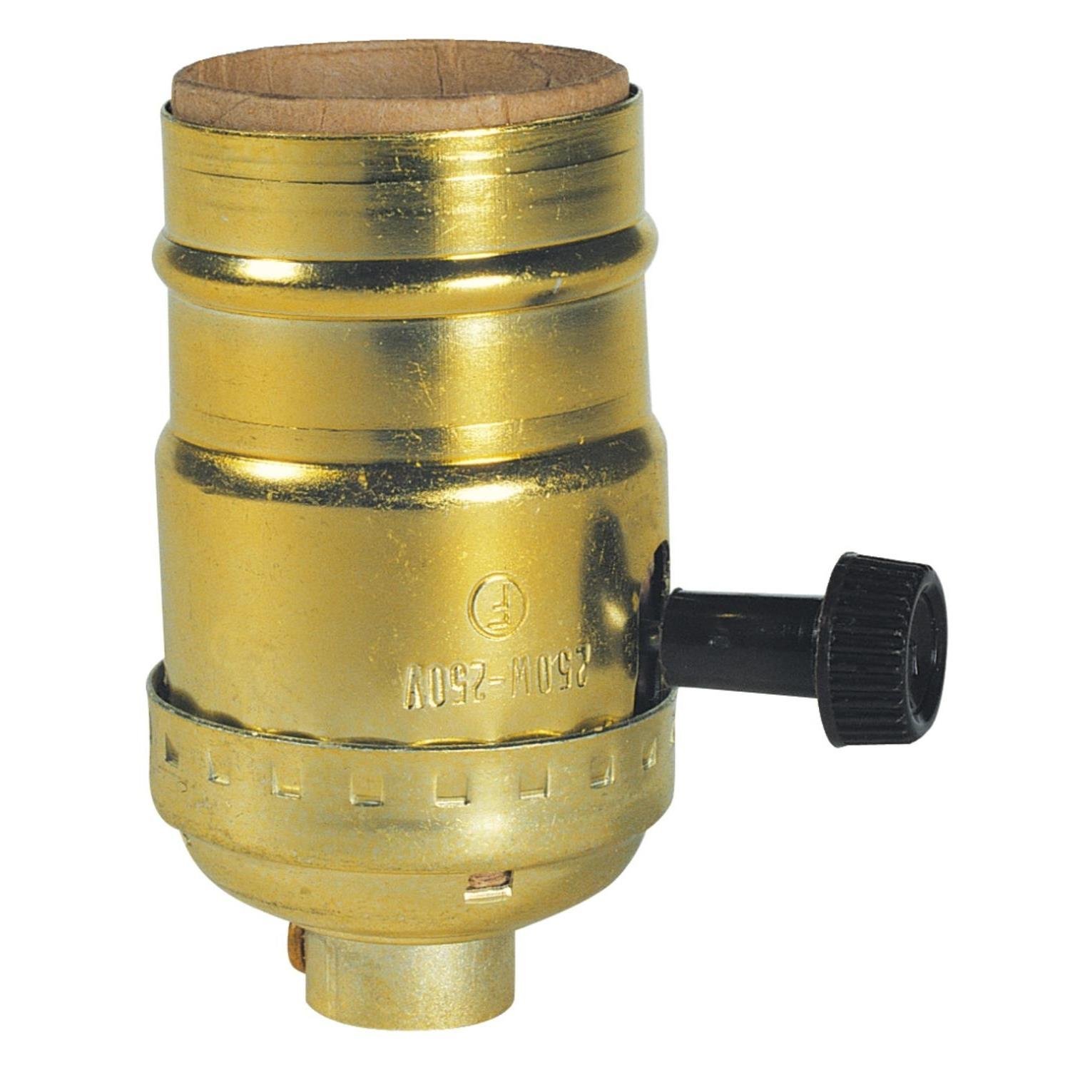 3-Way Turn-Knob Socket Brass Finish