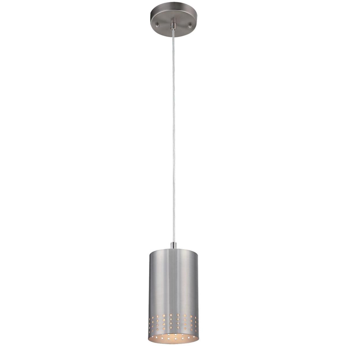 1 Light Mini Pendant Brushed Nickel Finish with Perforated Metal Shade