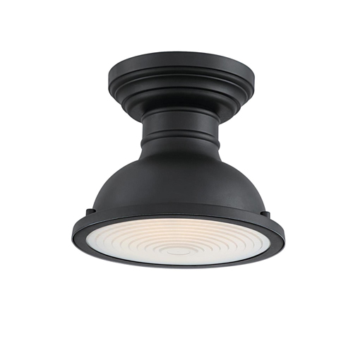 Westinghouse Lighting Orson 9-Inch One-Light Outdoor Semi-Flush Mount Ceiling Fixture, Dark Sky Friendly, Textured Black Finish