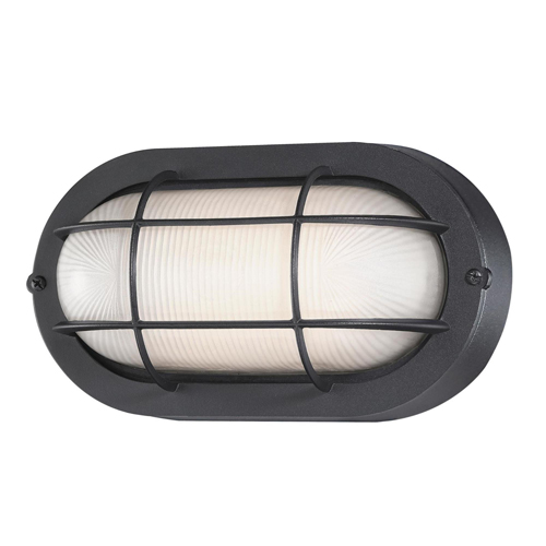 Westinghouse Lighting One-Light Dimmable LED Outdoor Wall Fixture, Textured Black Finish with White Glass