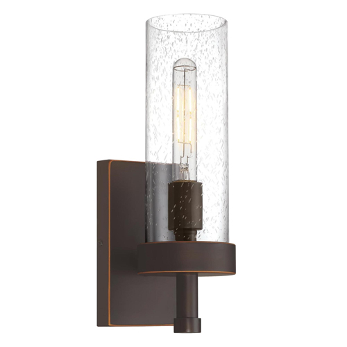 Westinghouse Lighting Lavina One-Light Indoor Wall Fixture, Oil-Rubbed Bronze Finish with Highlights, Clear Seeded Glass