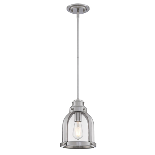 Westinghouse Lighting Cindy One-Light Indoor Mini Pendant, Brushed Nickel Finish, Clear Glass