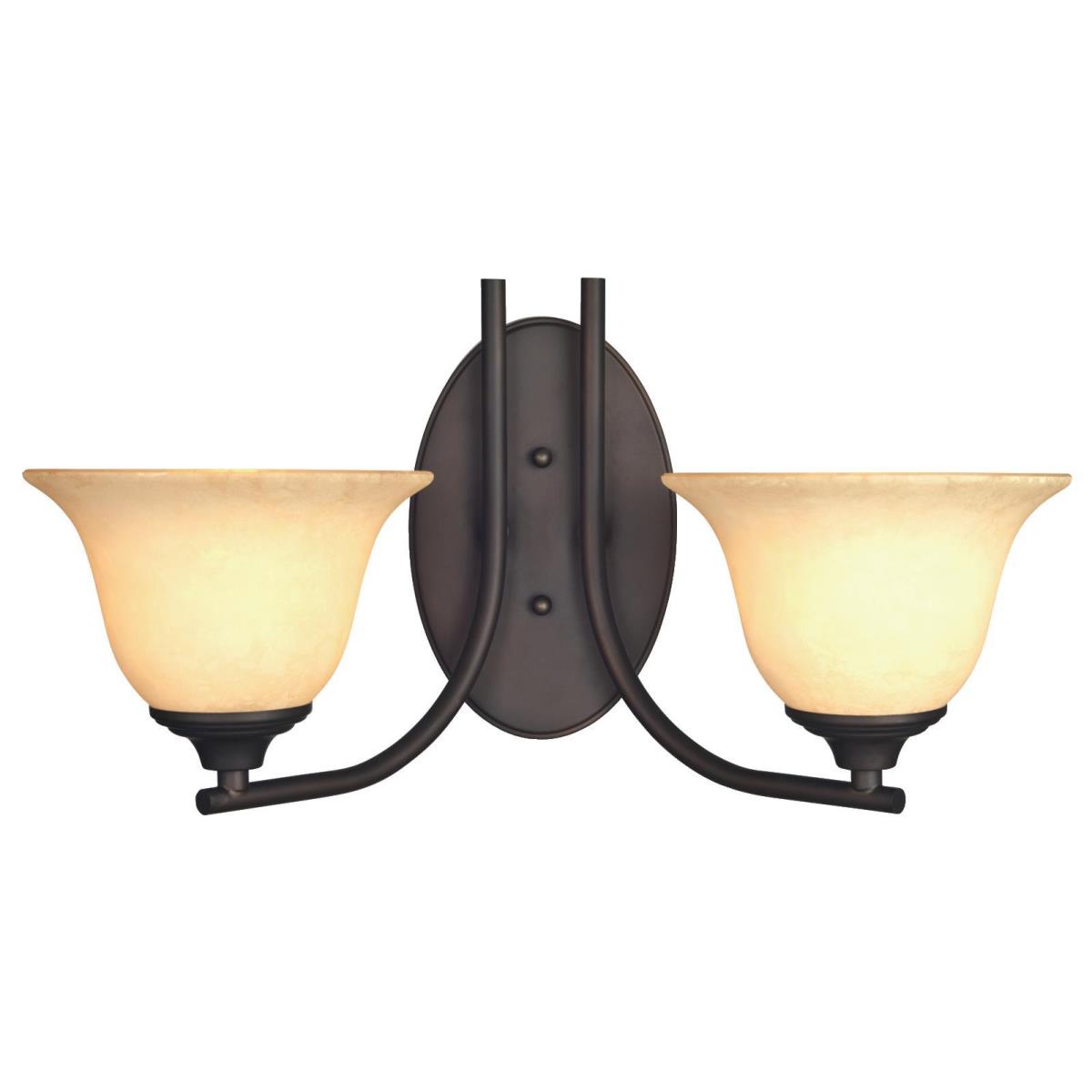 2 Light Wall Fixture Oil Rubbed Bronze Finish with Burnt Scavo Glass