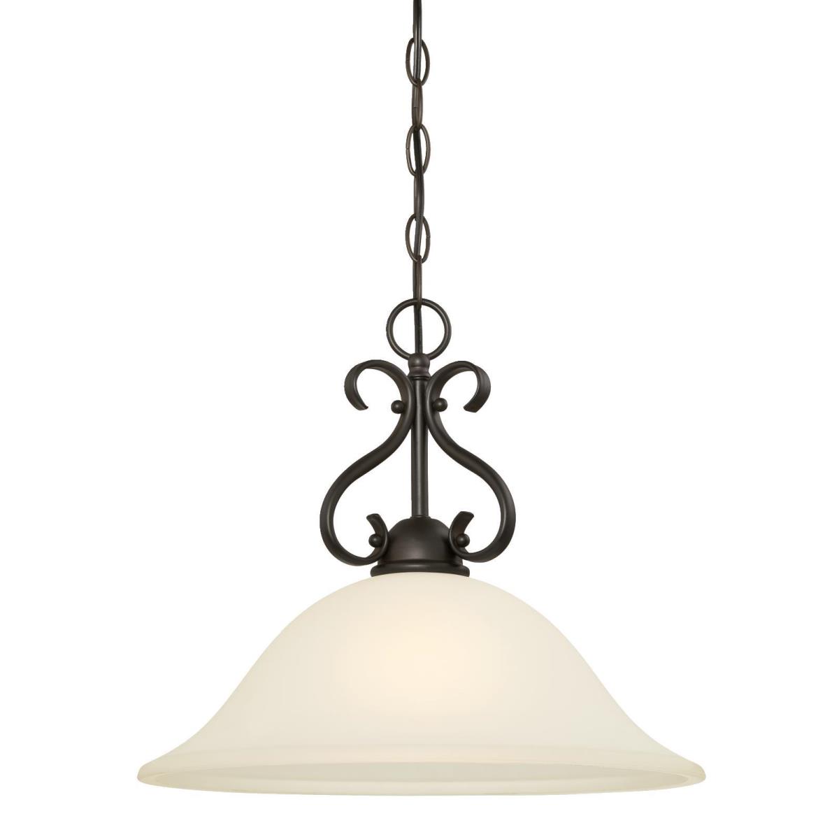 1 Light Pendant Oil Rubbed Bronze Finish with Frosted Glass