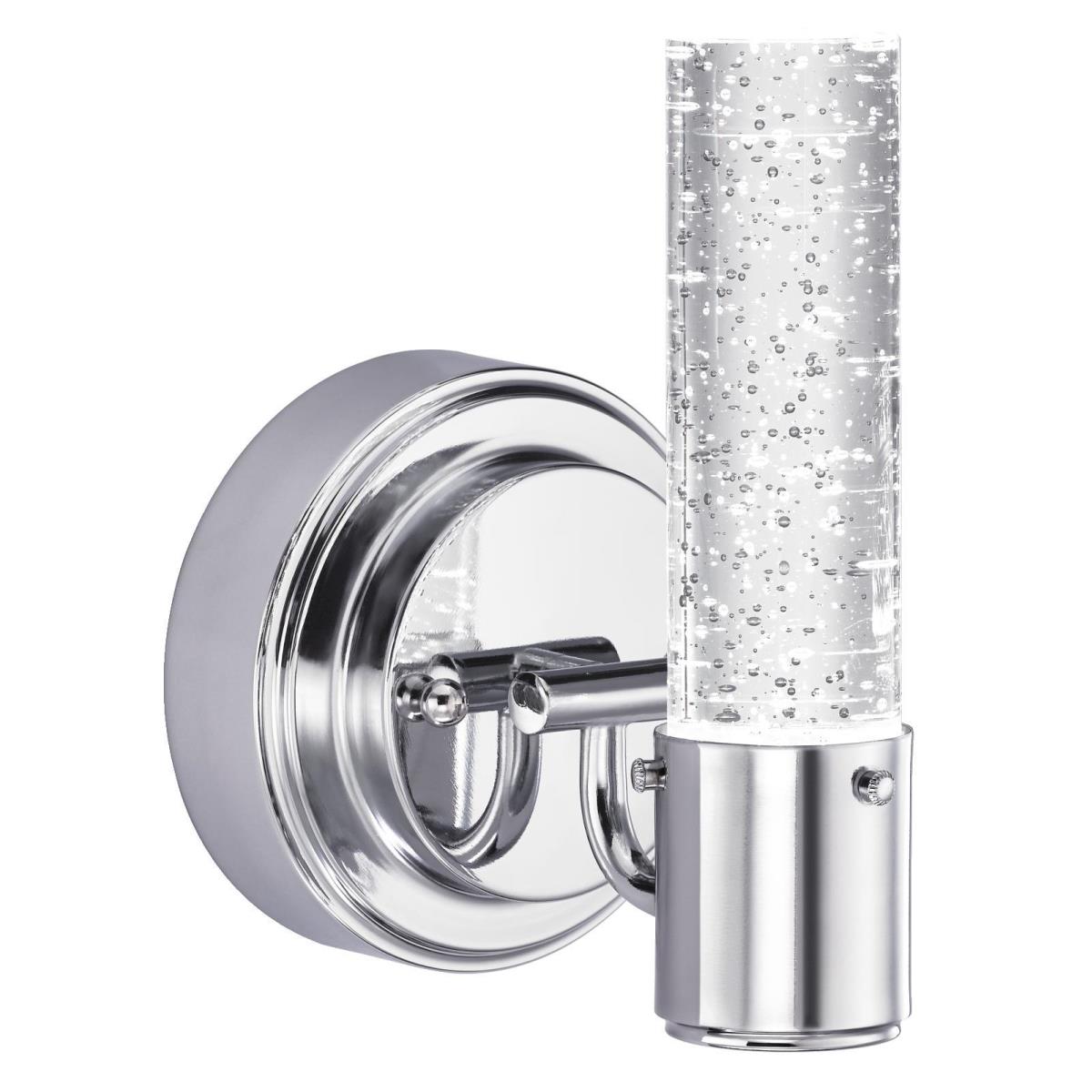 1 Light LED Wall Chrome Finish with Bubble Glass, Dimmable