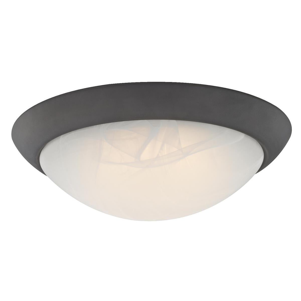 11" LED Flush Oil Rubbed Bronze Finish with White Alabaster Glass