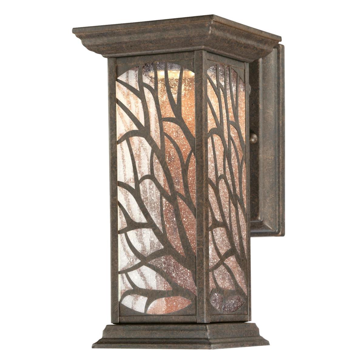 1 Light LED Wall Fixture Victorian Bronze Finish with Clear Seeded Glass