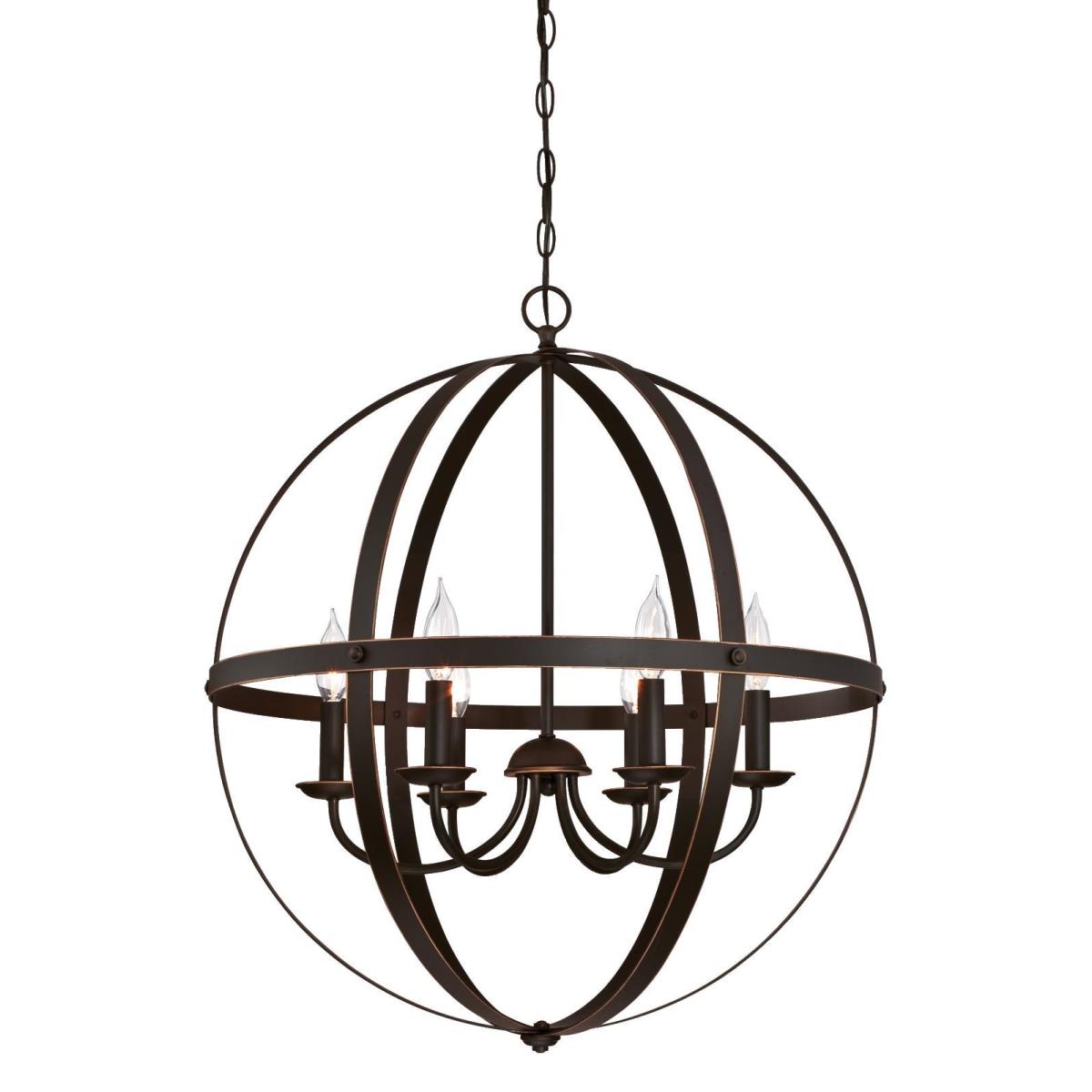 6 Light Chandelier Oil Rubbed Bronze Finish with Highlights