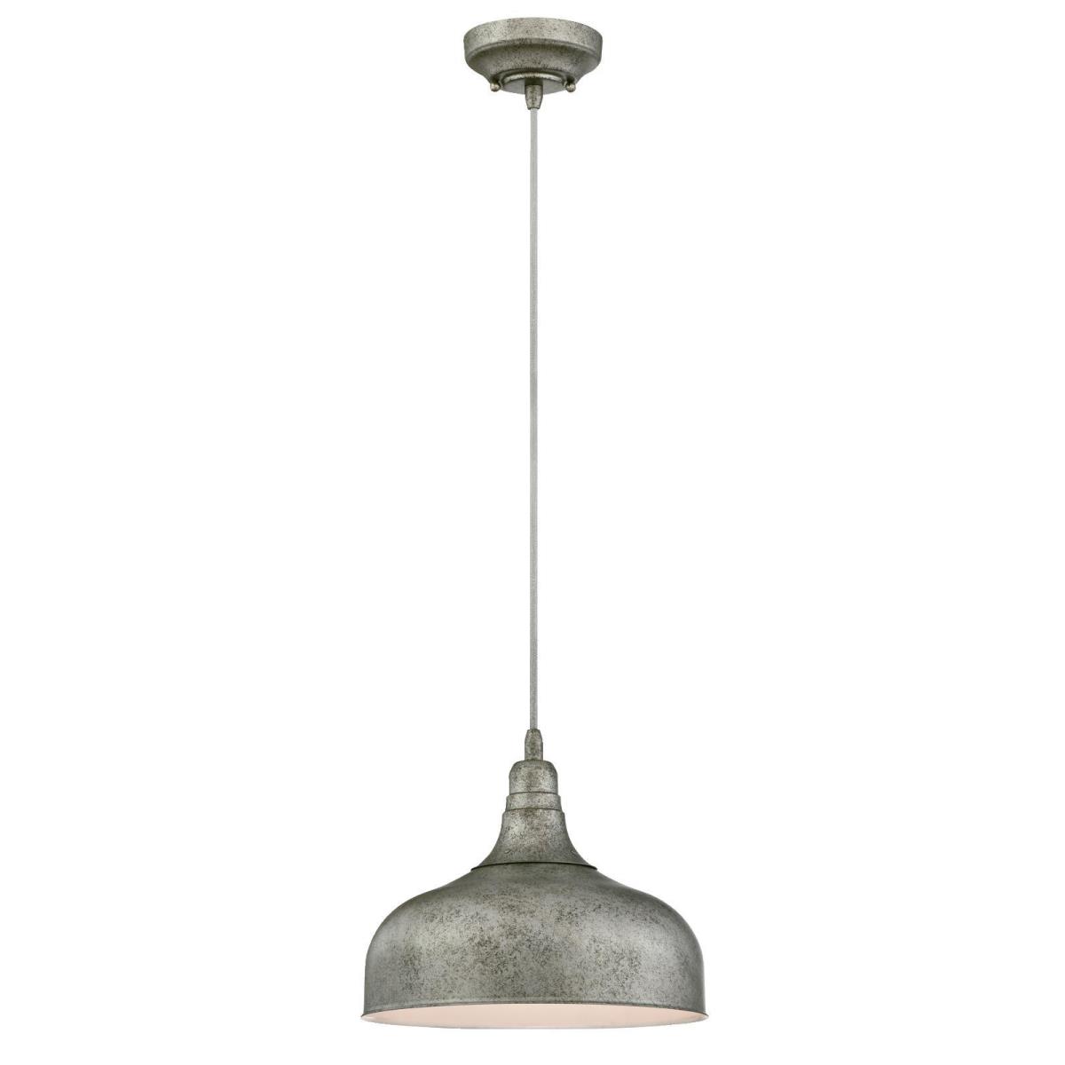 1 Light Pendant Antique Steel Finish with Metal Shade