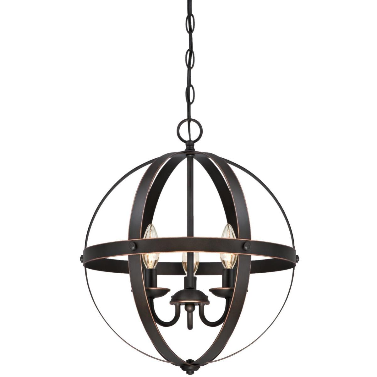 3 Light Chandelier Oil Rubbed Bronze Finish with Highlights
