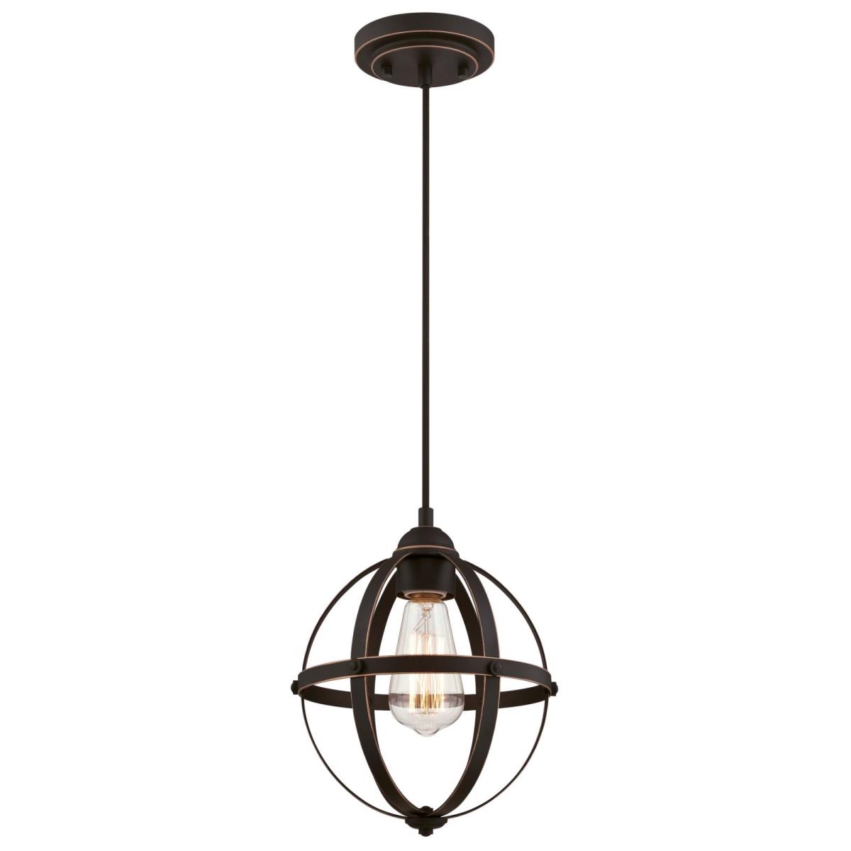 1 Light Mini Pendant Oil Rubbed Bronze Finish with Highlights