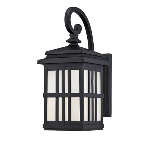 1 Light LED Outdoor Wall Fixture, Oil Rubbed Bronze Finish with Frosted Glass