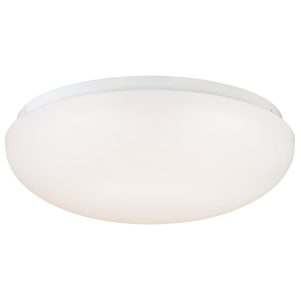 11" LED Flush White Finish with White Acrylic Shade