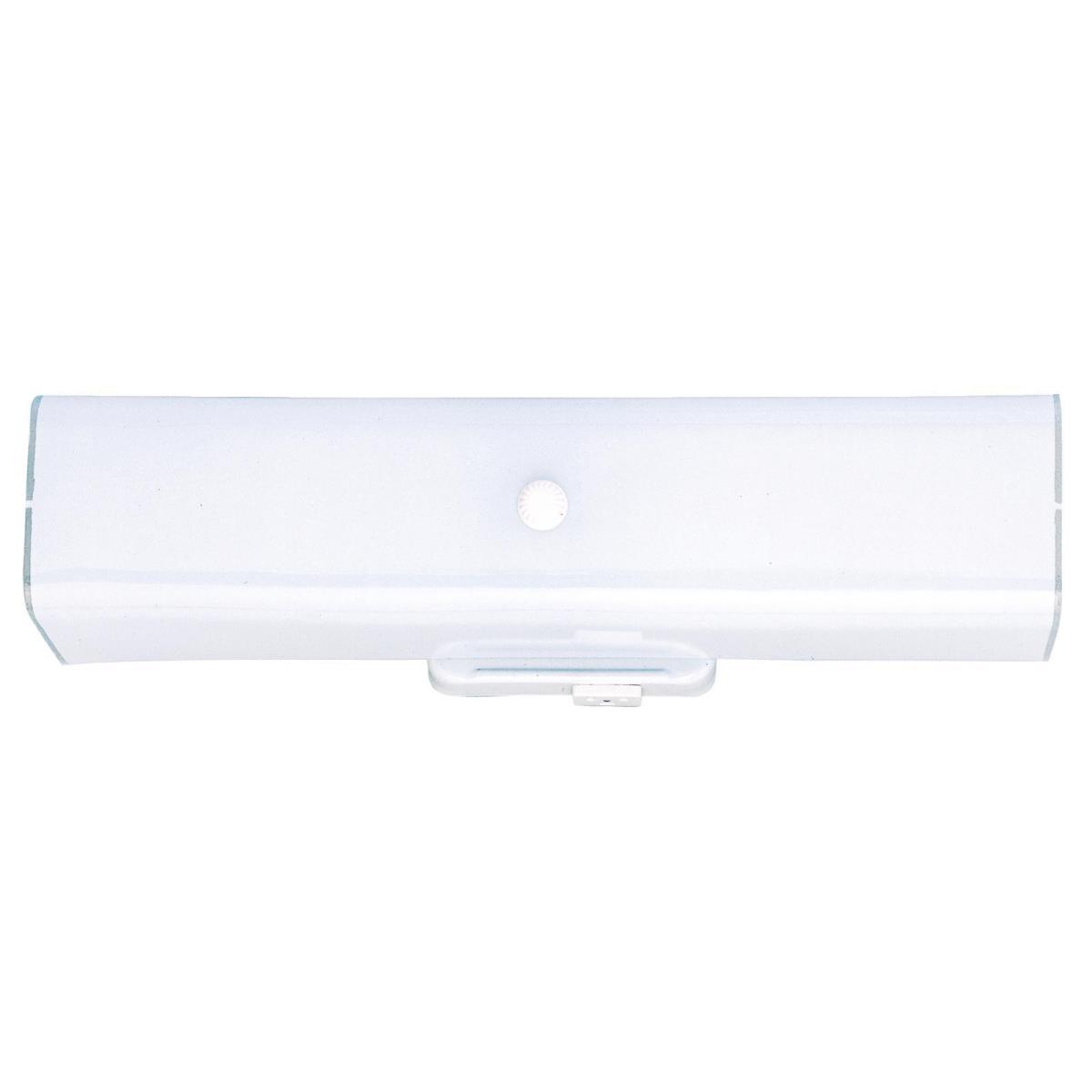 2 Light Wall with Ground Convenience Outlet White Finish Base with White Ceramic Glass