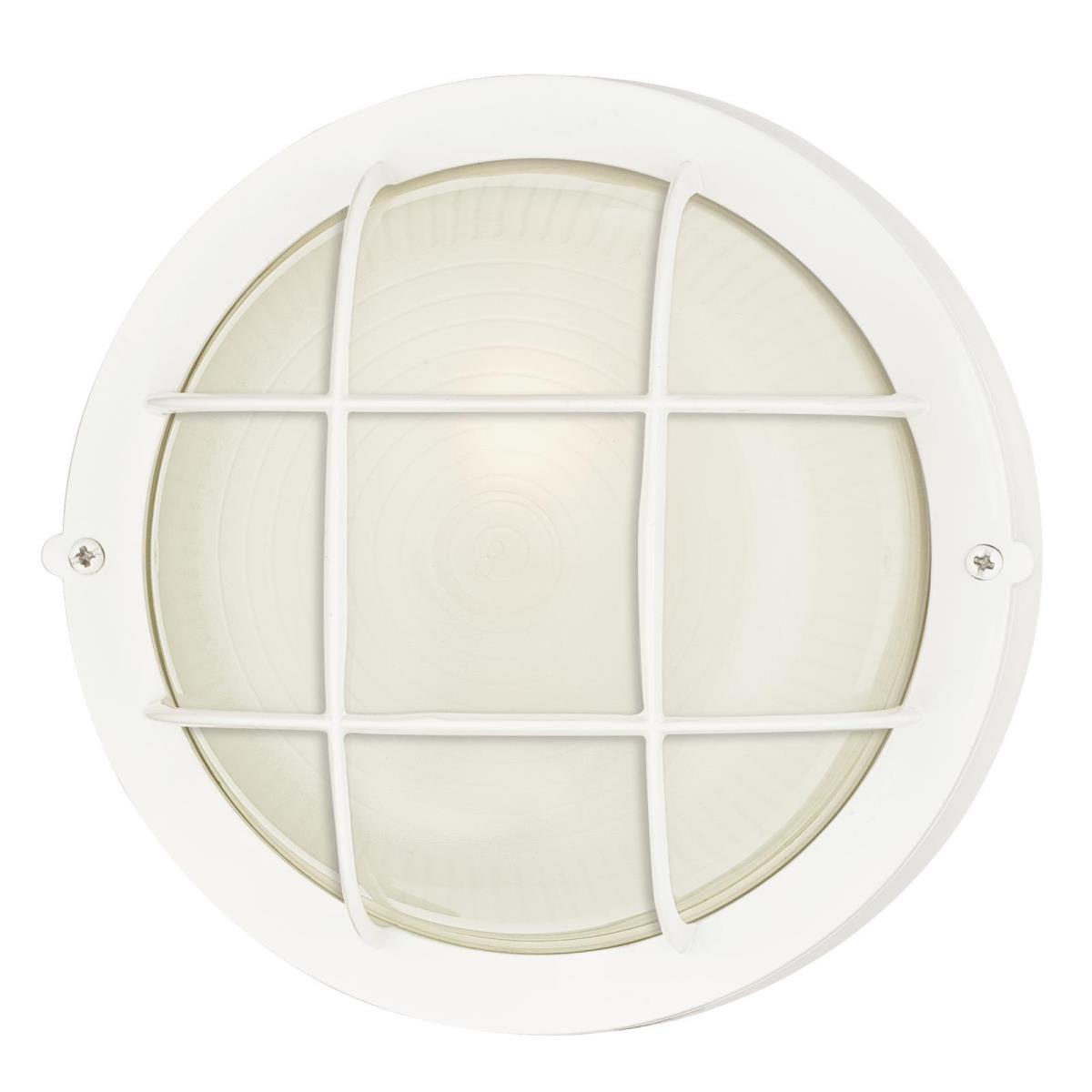 1 Light Wall Fixture White Finish with White Glass Lens