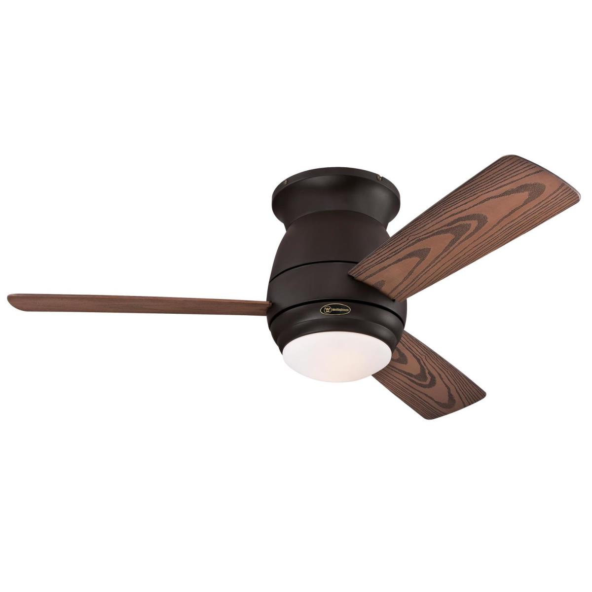 44" Oil Rubbed Bronze Finish Reversible ABS Blades (Dark Cherry/Mahogany) Includes Light Kit with Frosted Opal Glass