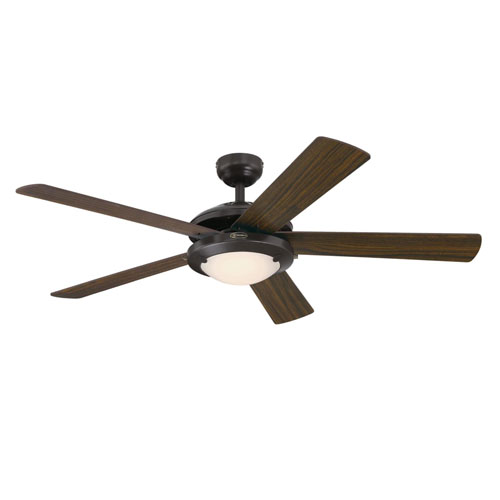 Westinghouse Lighting Comet 52-Inch Indoor 5-Blade Espresso Ceiling Fan, Dimmable LED Light Fixture with Frosted Glass