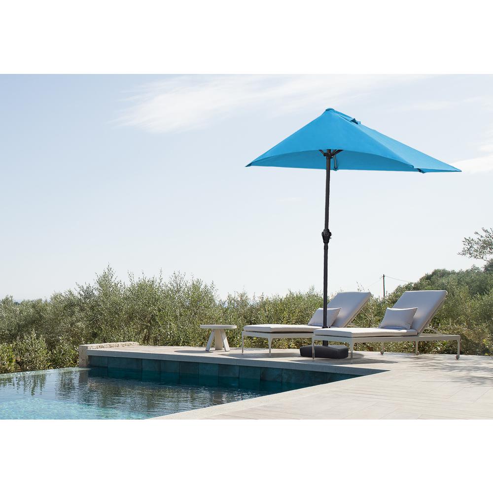 Asher Side wall umbrella blue color, 2.75 meters iron bone (12*18mm)/38 irons, 160G polyester cloth without boundary, with gourd