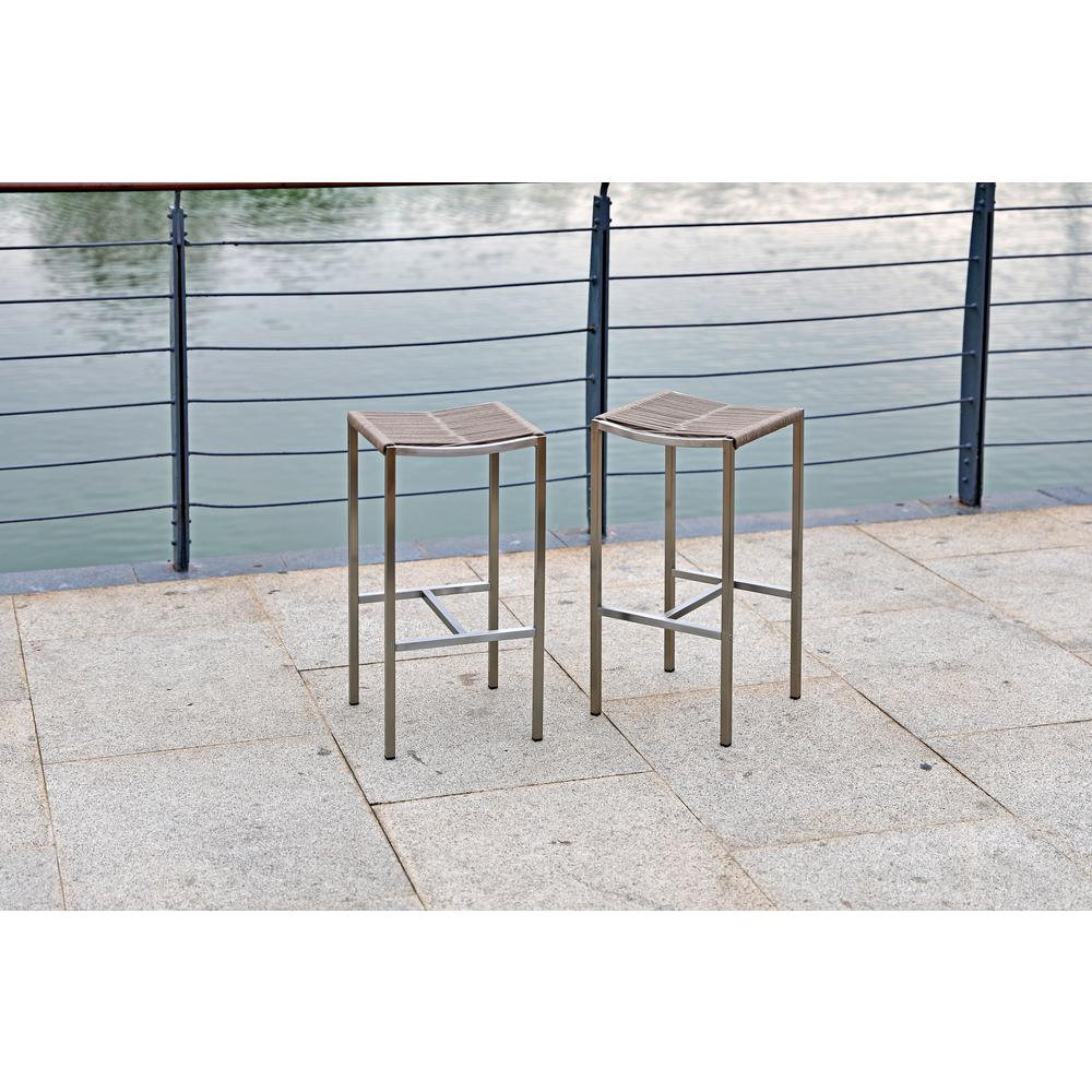 Stone Outdoor Barstool, Backless, Set of 4